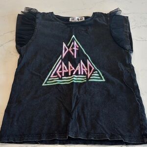 Cotton On Black Graphic Tee with Neon Design